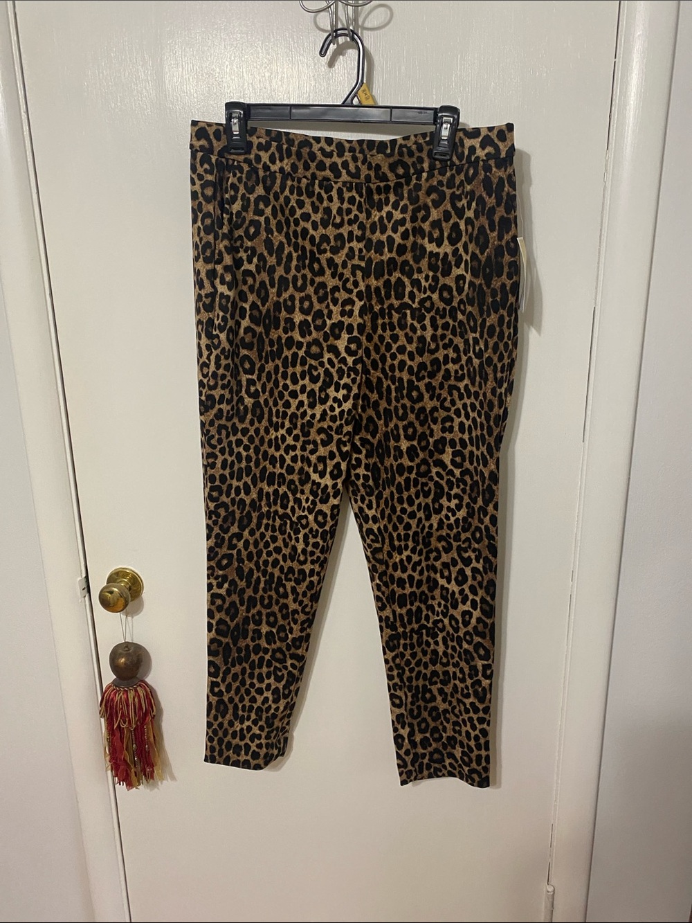 MICHAEL Michael Kors Leopard Print Straight Leg Pants - Brown/Black